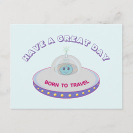 Fijne dag UFO groeten Briefkaart