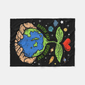 Fijne Dag van de Aarde 2024 Red onze Planeet Schat Fleece Deken (Voorkant (Horizontaal))