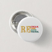 Fijne Dag van de Aarde Recycle Hergebruik Vernieuw Ronde Button 3,2 Cm (Voorkant /achterkant)