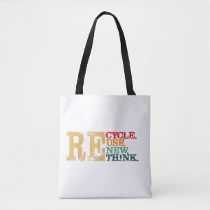 Fijne Dag van de Aarde Recycle Hergebruik Vernieuw Tote Bag