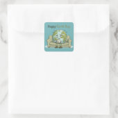 Fijne Dag van de Aarde Vierkante Sticker (Tas)
