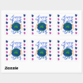 Fijne Dag van de Aarde  Vierkante Sticker (Vel)