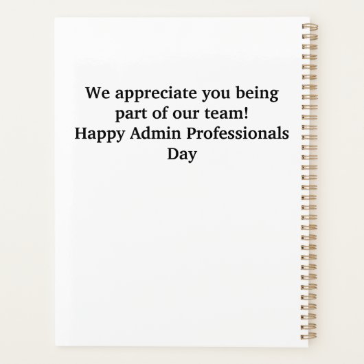 Fijne dag van de administratieve professional planner (Achterkant)