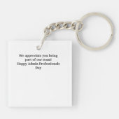 Fijne dag van de administratieve professional sleutelhanger (Achterkant)