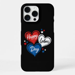 Fijne Dag van de Arbeid Patriottische Harten Rood  iPhone 16 Pro Max Hoesje