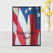 Fijne Dag van de Arbeid Vlag wenskaart Kaart (Gele Bloem)