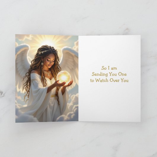 Fijne Dag van de Beschermengel | (Afro-Amerikaans) Kaart (Binnen)