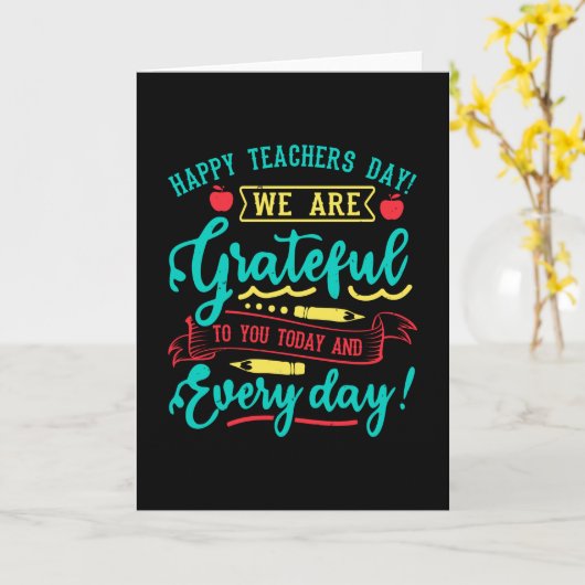 Fijne Dag van de Leraar! Wij zijn u vandaag dankba Kaart (Gele Bloem)