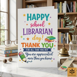 Fijne Dag van de Schoolbibliothecaris Bedankt Bi Kaart