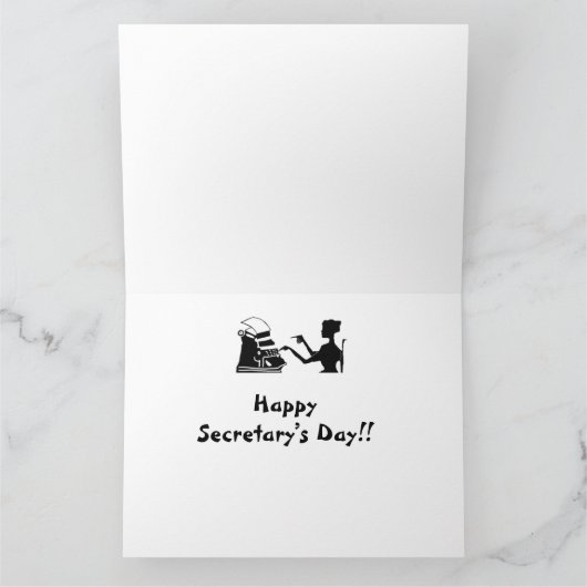 Fijne dag van de secretaris kaart (Binnen)