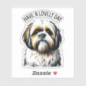 Fijne dag verder | Schattige Shih Tzu Sticker (Vel)