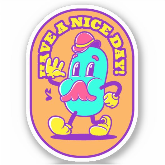 Fijne dag - vinyl sticker (Voorkant)