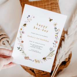 Fijne dag voor de eerste verjaardag van de bijenda kaart