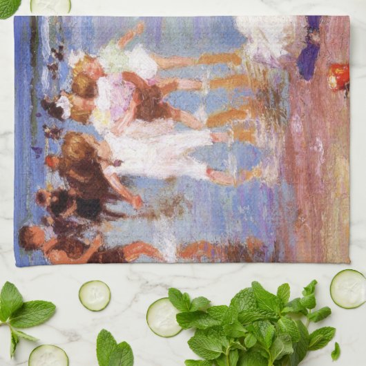 Fijne dagen op het strand theedoek (Gevouwen)