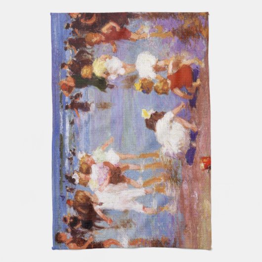 Fijne dagen op het strand theedoek (Verticaal)