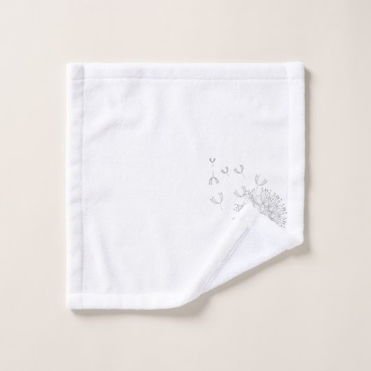 Fijne Dandelionen blazen in de wind Bad Handdoek (Wasdoekje)