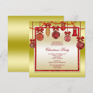 Fijne decoraties Rood & Goud Kerstfeest Kaart