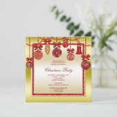 Fijne decoraties Rood & Goud Kerstfeest Kaart (Staand voorkant)