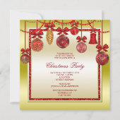 Fijne decoraties Rood & Goud Kerstfeest Kaart (Voorkant)