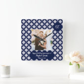 Fijne decoratieve fotoklok van 1 verjaardag vierkante klok (Huis)
