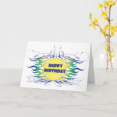 Fijne details Verjaardag Kaart (Gele Bloem)