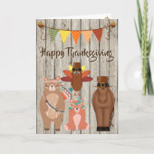 Fijne dieren en vrolijke dekens feestdagen kaart (Voorkant)