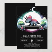 Fijne Dino Triceratops verjaardag Kaart (Voorkant / Achterkant)