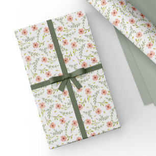 Fijne Ditsy Waterverf Bloem Pastel Patroon Cadeaupapier