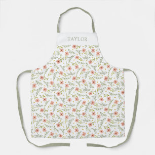 Fijne Ditsy Waterverf Bloem Pastel Patroon Schort