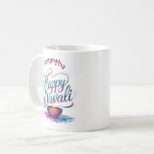 Fijne Diwali aanpasbare witte  Koffiemok (Voorkant links)
