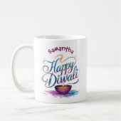 Fijne Diwali aanpasbare witte  Koffiemok (Links)
