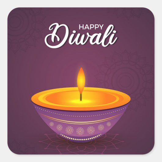 Fijne Diwali vierkante sticker (Voorkant)
