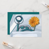 Fijne Doktersdag. Aangepaste Dokter Waardering Kaart (Voorkant / Achterkant in situ)