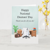 Fijne Doktersdag Dokterspraktijk Kaart (Gele Bloem)