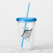 Fijne doornvis cartoon acryl drinkbeker (Achterkant)