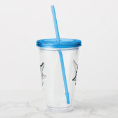 Fijne doornvis cartoon acryl drinkbeker (Links)