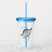 Fijne doornvis cartoon acryl drinkbeker (Voorkant)