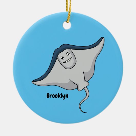 Fijne doornvis cartoon keramisch ornament (Voorkant)
