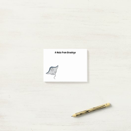 Fijne doornvis cartoon post-it® notes (Op bureau)