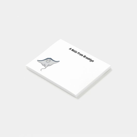 Fijne doornvis cartoon post-it® notes (Schuin)