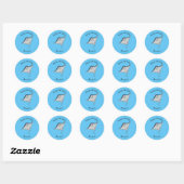 Fijne doornvis cartoon ronde sticker (Vel)