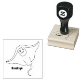 Fijne doornvis cartoon rubberstempel (Gestempeld)