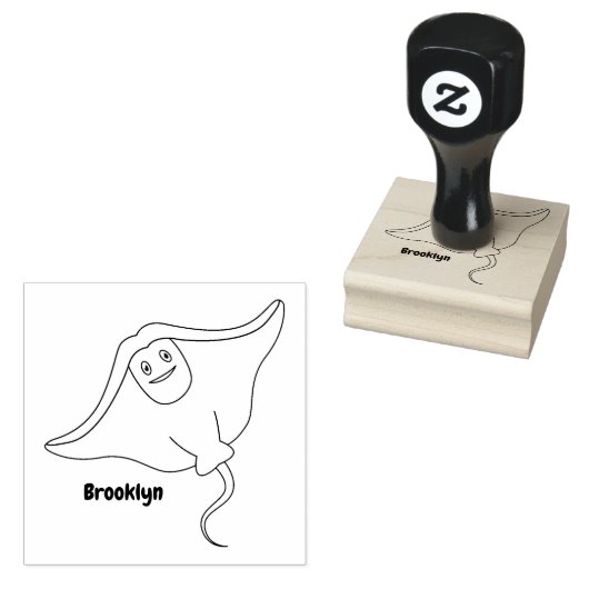 Fijne doornvis cartoon rubberstempel (Gestempeld)