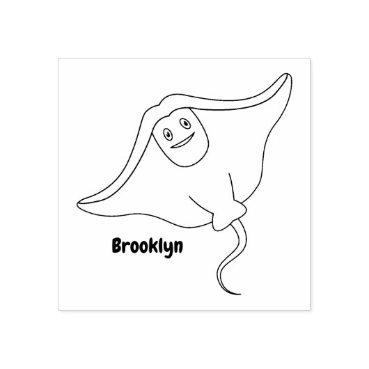 Fijne doornvis cartoon rubberstempel (Afrduk)