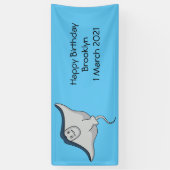 Fijne doornvis cartoon spandoek (Verticaal)