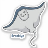 Fijne doornvis cartoon sticker (Voorkant)