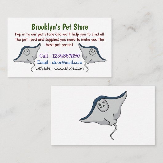 Fijne doornvis cartoon visitekaartje (Voorkant / Achterkant)