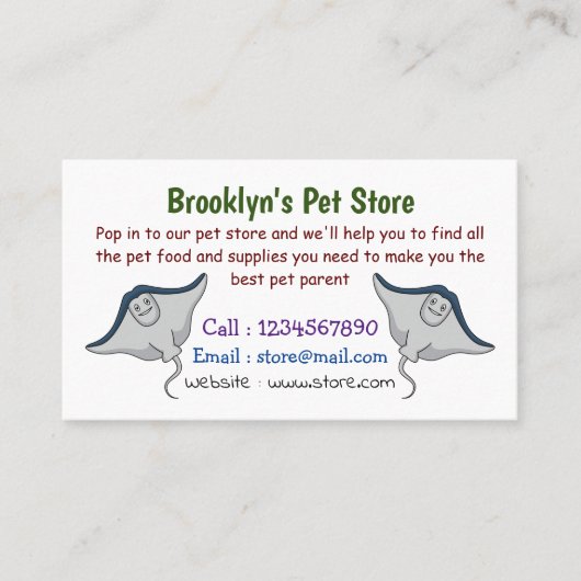 Fijne doornvis cartoon visitekaartje (Voorkant)