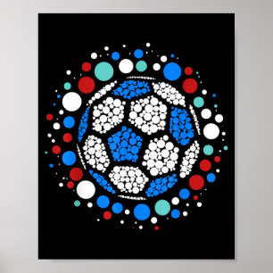 Fijne Dot-dag 2025 Stippen Voetbal Liefhebber Jong Poster