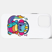 Fijne draak met hoofdtelefoons die naar muziek lui Case-Mate iPhone case (Achterkant (horizontaal))